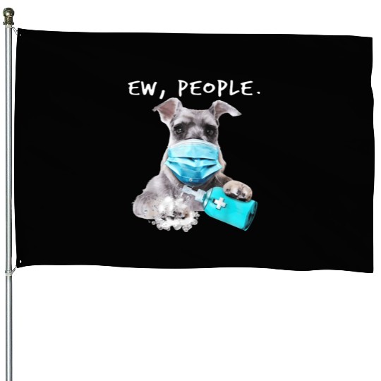 Miniature Schnauzer Ew People Dog Wearing A Face House Flags