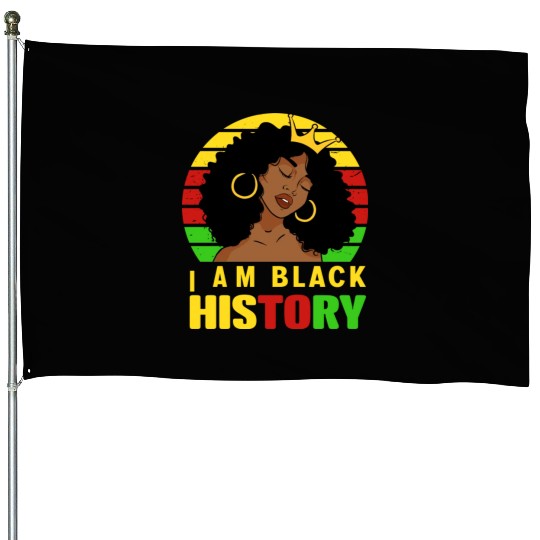 I Am Black History Month African American For House Flags