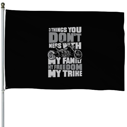 My Family My Freedom My Trike Motorcycle House Flags