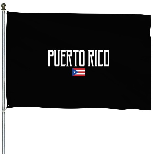 Puerto Rico Flag White Text House Flags
