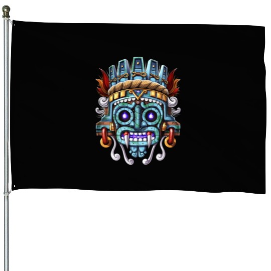 Aztec God Tlaloc House Flags