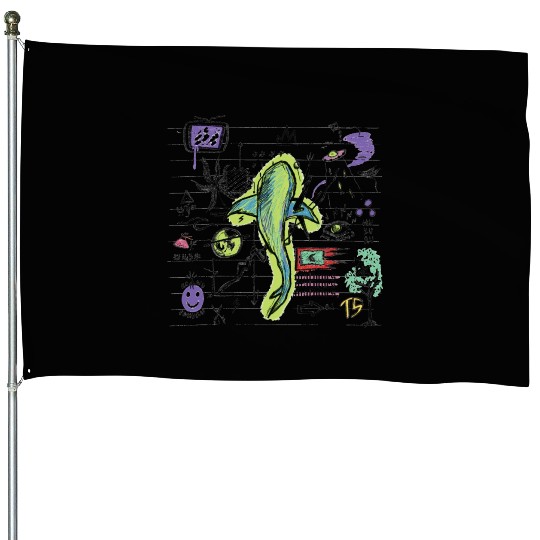 Shark Drawing House Flags