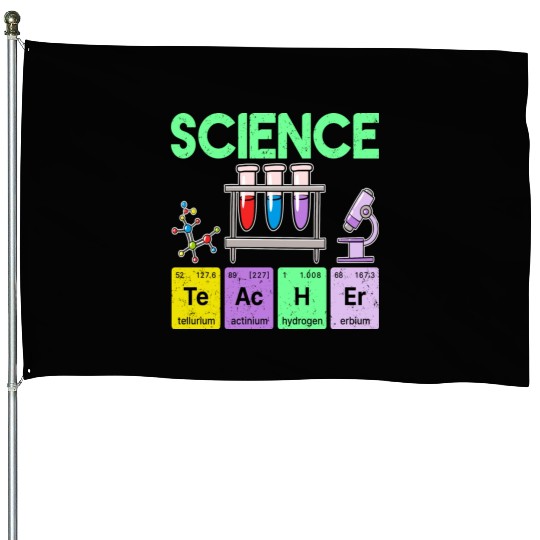 Science Teacher Periodic Table Elements Chemistry House Flags