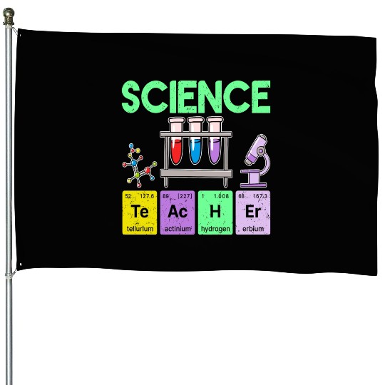 Science Teacher Periodic Table Elements Chemistry House Flags