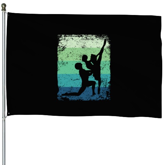 Ballet Dance Couple Vintage Ballerina House Flags