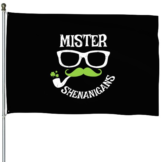 Mister Shenanigans Funny St. Patrick's Day Gift House Flags