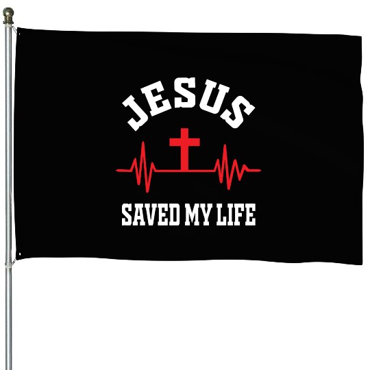 Jesus Saved My Life Love Jesus Christian Christmas House Flags