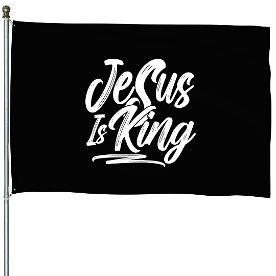 Jesus Is King Love Jesus Christian Christmas House Flags