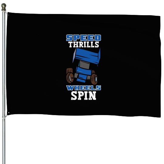 Sprint Car Mom Dirt Track Racing Racing Race Day House Flags