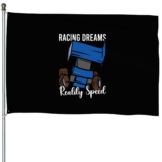 Sprint Car Mom Dirt Track Racing Racing Race Day House Flags