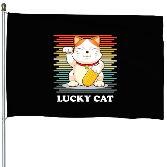 Lucky Cat - Maneki Neko House Flags