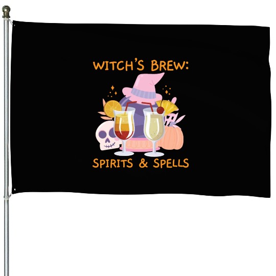 Witch's Brew: Spirits & Spells Bartender Halloween House Flags