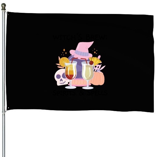 Witch's Brew: Spirits & Spells Bartender Halloween House Flags