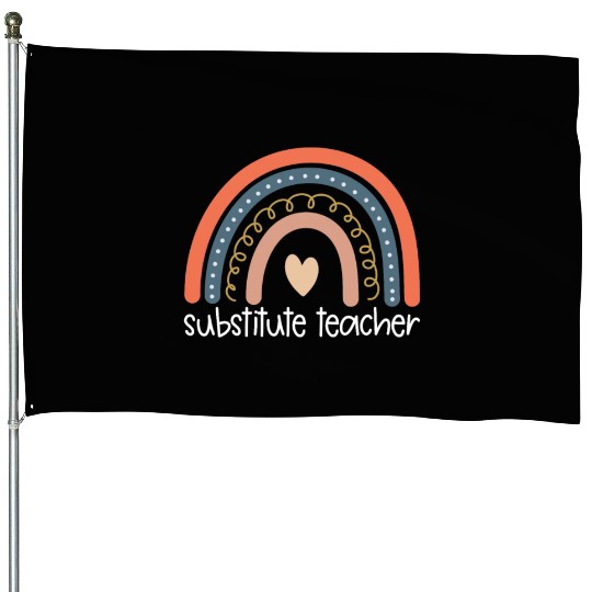 Substitute Teacher Back To School Sub Teacher House Flags