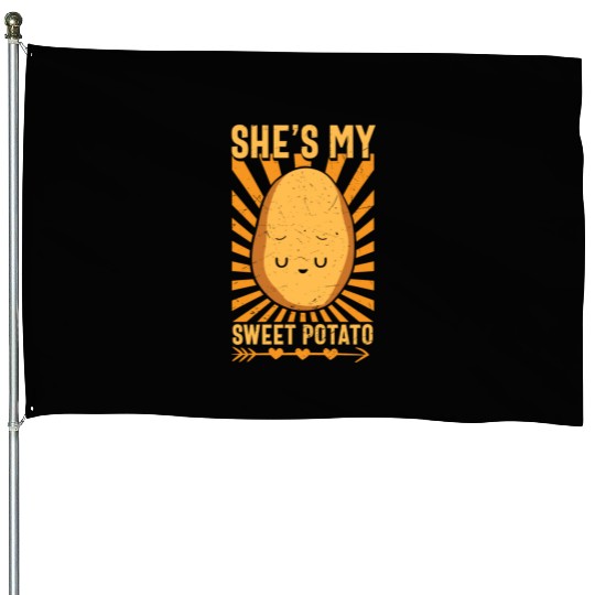 She s My Sweet Potato Funny Matching Halloween House Flags