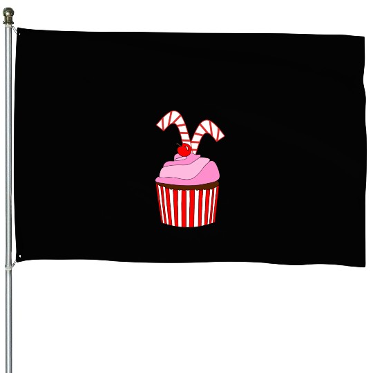 Cupcakes And Candy Canes House Flags
