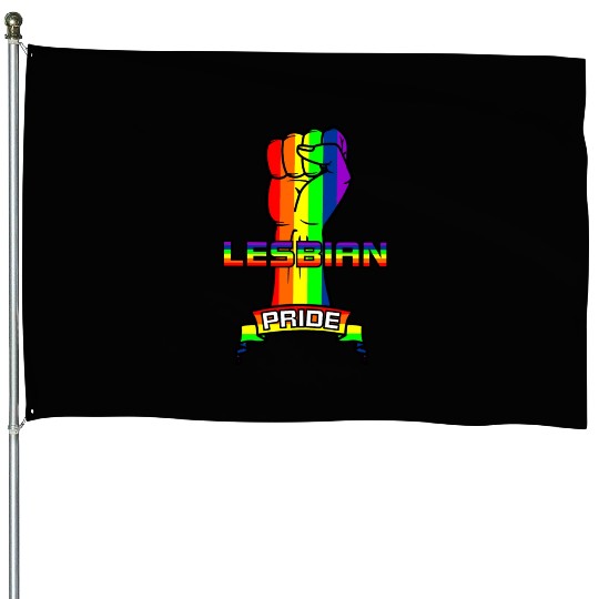 Rainbow lesbian pride House Flags