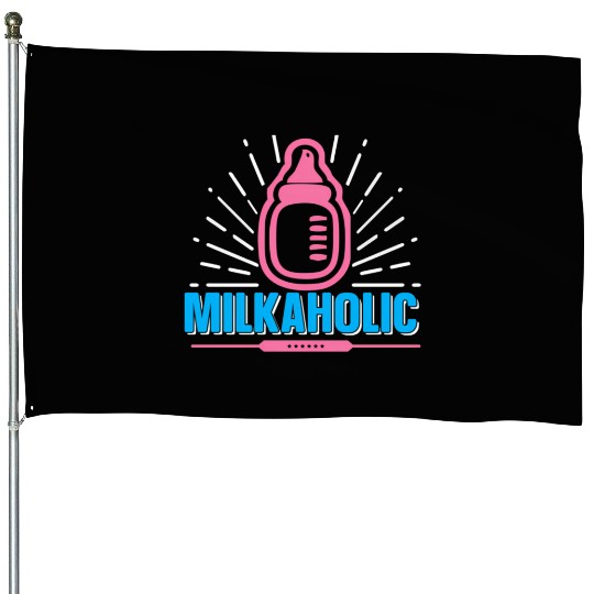 Baby Newborn Milkaholic Nursery Bottle Infant New House Flags