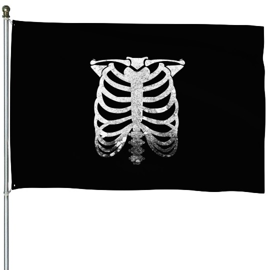 Halloween Skeleton Rib Cage House Flags