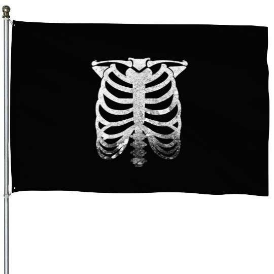 Halloween Skeleton Rib Cage House Flags