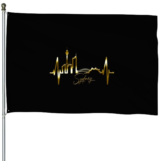 Sydney Skyline Heartbeat Australian Heart Rate Fan House Flags