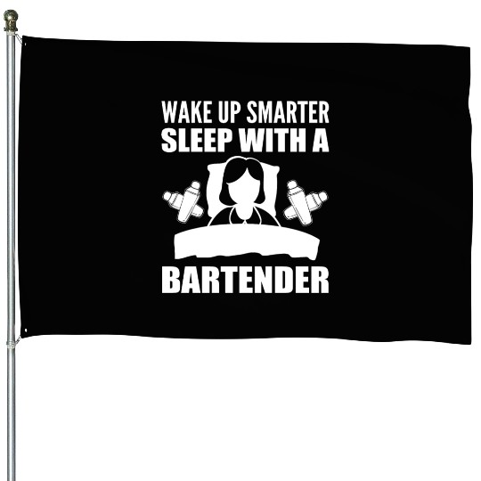 Sleep with Bartender Funny Bartender Gift House Flags