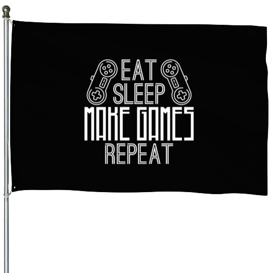 Game Developer Life Coder Dev Programmer Gameplay House Flags