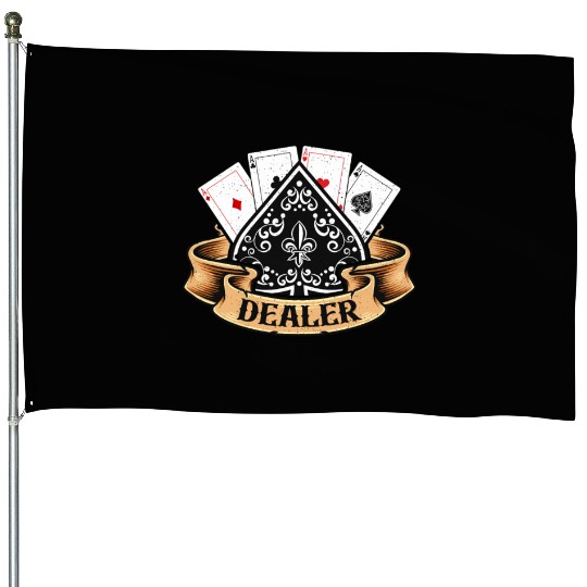 Classic Blackjack Dealer Gambling Card Game Casino House Flags
