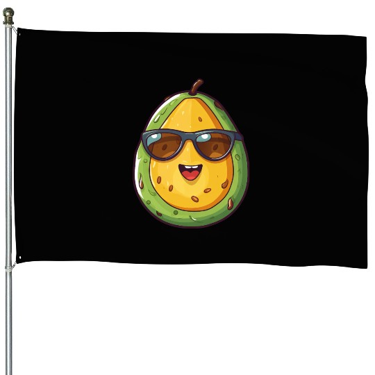 Kawaii Avocado Nerd: Healthy Intelligence House Flags