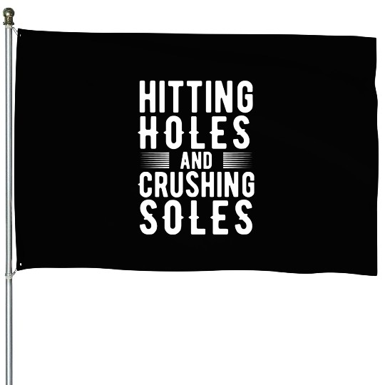 Funny Retro Cornhole Lover Hitting Holes And House Flags