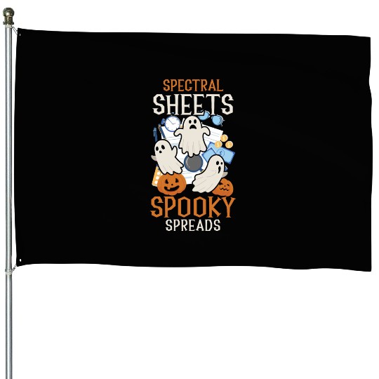 Spectral Sheets Spooky Spreads Scary Halloween House Flags