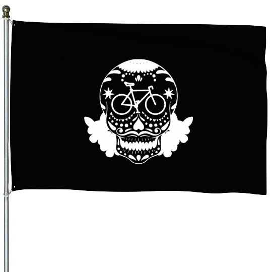Cycling Cyclist Skull House Flags