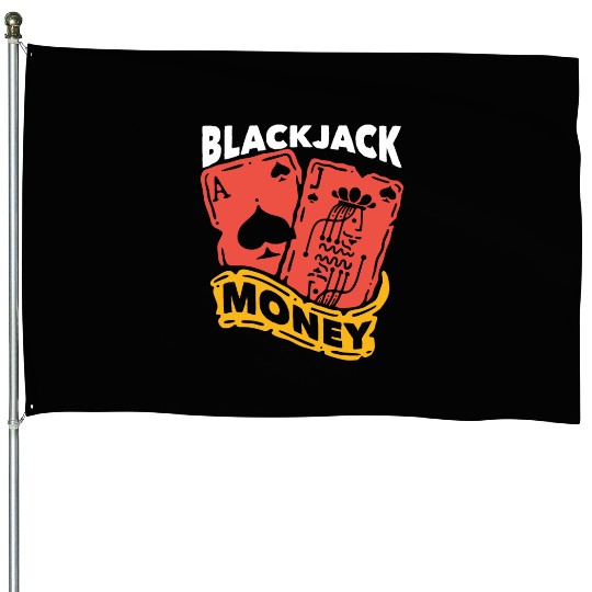 Classic Blackjack Money Casino Card Game Dealer House Flags