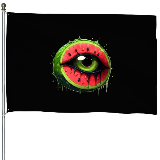 Slice of Watermelon Eye House Flags