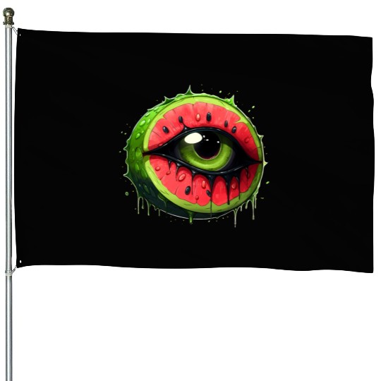 Slice of Watermelon Eye House Flags