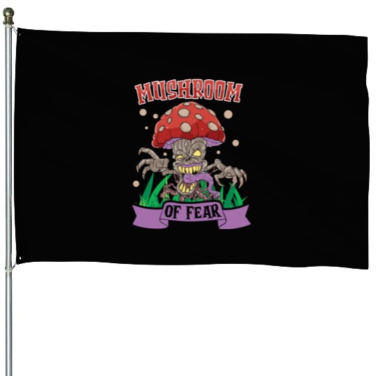 Horror Halloween Mushroom Collector Mushroom Farm House Flags