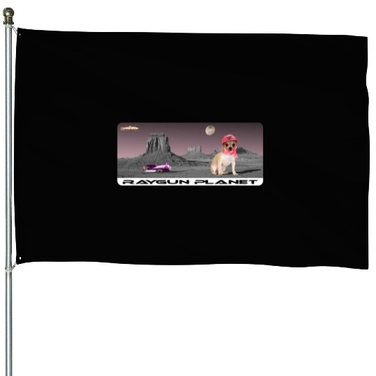 Raygun Planet Chihuahua House Flags