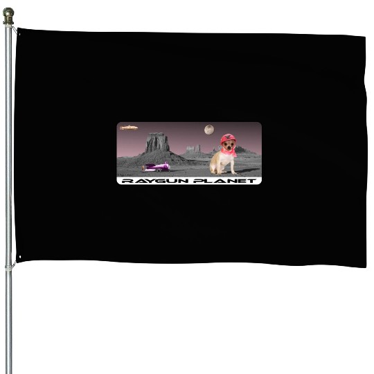 Raygun Planet Chihuahua House Flags