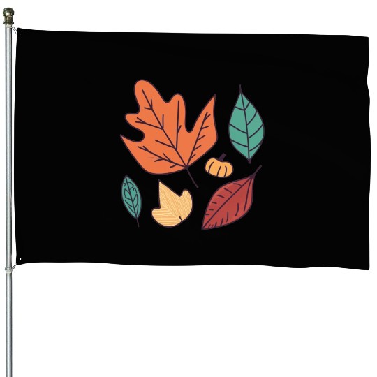 Fall Leaves Embrace the Beauty of Autumn House Flags