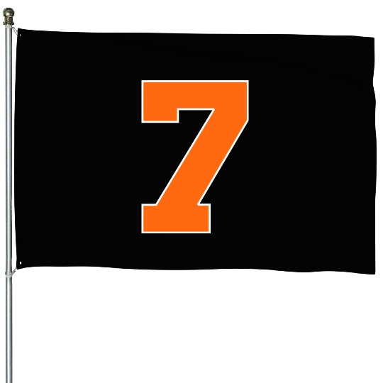 Number 7 Sports Orange House Flags