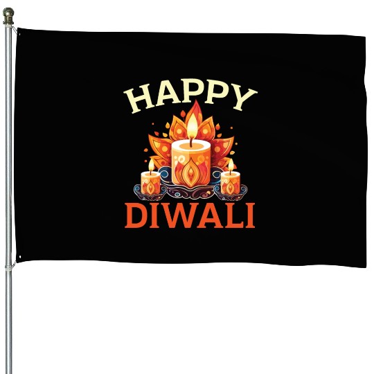 Happy Diwali Diwali Festival Indian Hindu Hinduism House Flags
