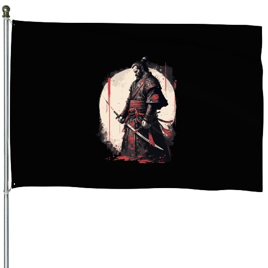 Samurai Ronin: Hand-Drawn Warrior Vector House Flags