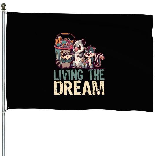 Living The Dream - Cute Anime Kawaii Japanese Love House Flags