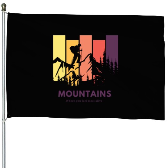 Mountains | Hiking | Nature | Adventure House Flags