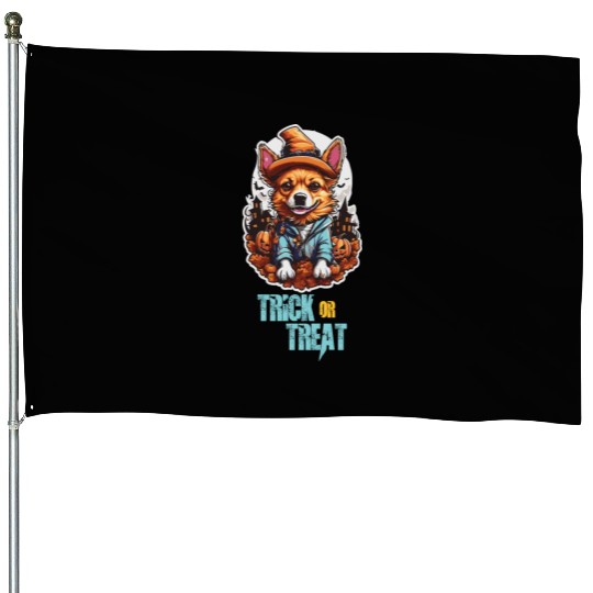 Detactive puppy -Happy Halloween House Flags