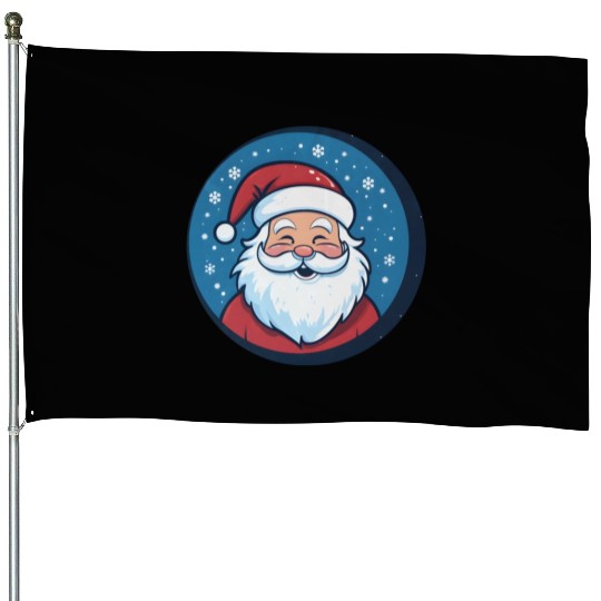 Vintage Santa Smiles Christmas Cheer House Flags