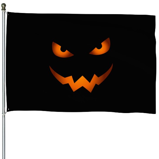 Scary Jack O Lantern Pumpkin Face Halloween House Flags
