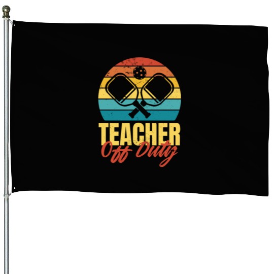 Pickleball teacher retro House Flags