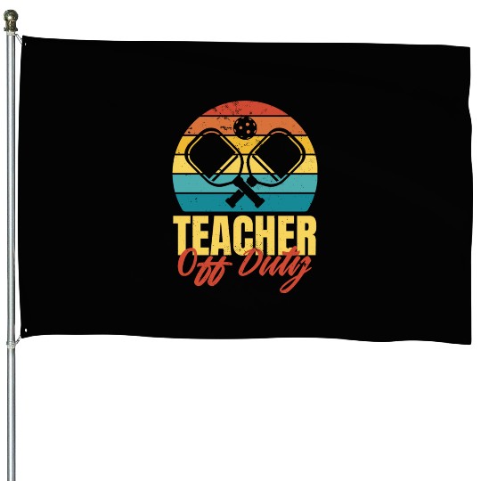 Pickleball teacher retro House Flags