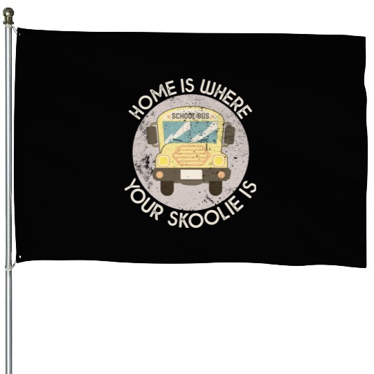 School Bus Conversion Design For A Skoolie Lover House Flags
